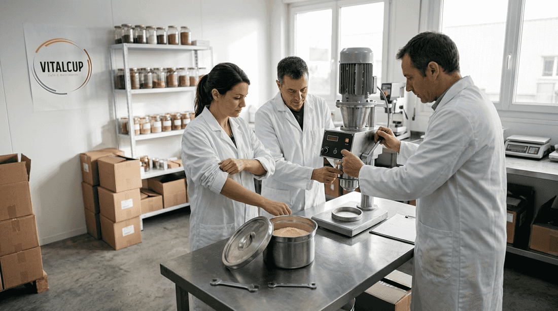 Des ouvriers spécialisés dans la production de compléments alimentaires, directement en France.