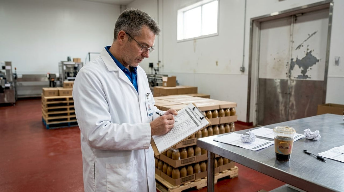 Un contrôleur procède à l’inspection de la qualité des produits alimentaires français.