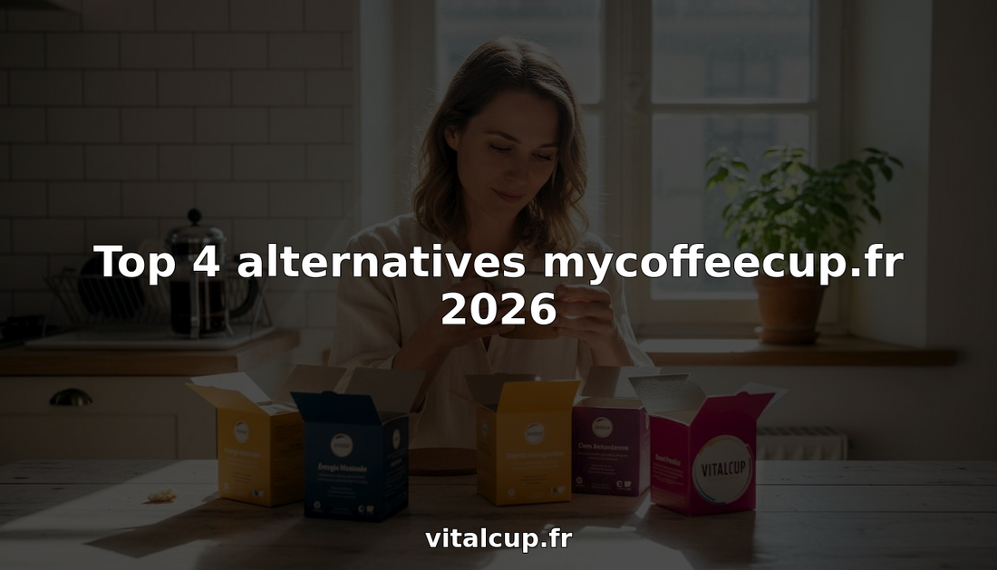 Une femme examine différentes boîtes de substituts de café sains, à la recherche de la meilleure option pour sa santé.