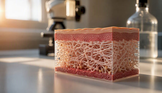 Représentation détaillée des fibres de collagène au sein du derme cutané