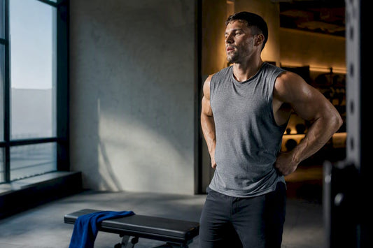 Athlète en récupération après une séance de musculation