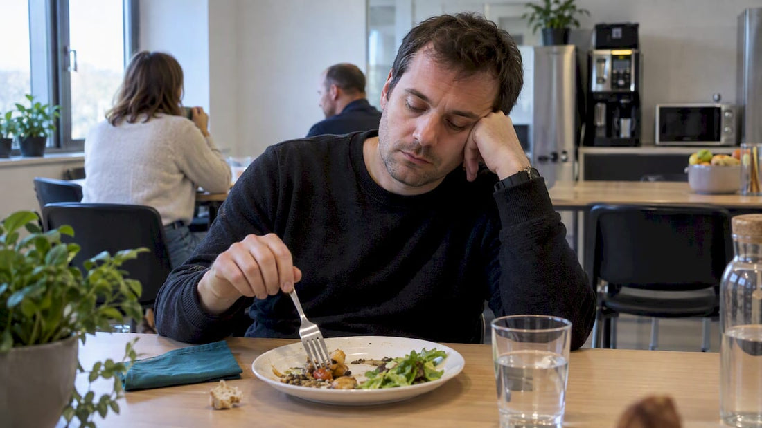 Homme qui somnole après le déjeuner